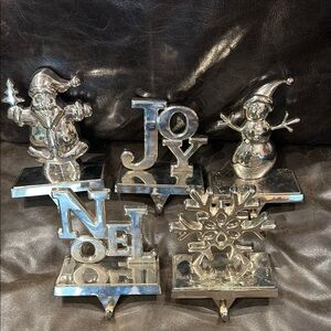 (5) ~ Home Accents ~ 7 inch diecast metal, stocking hangers